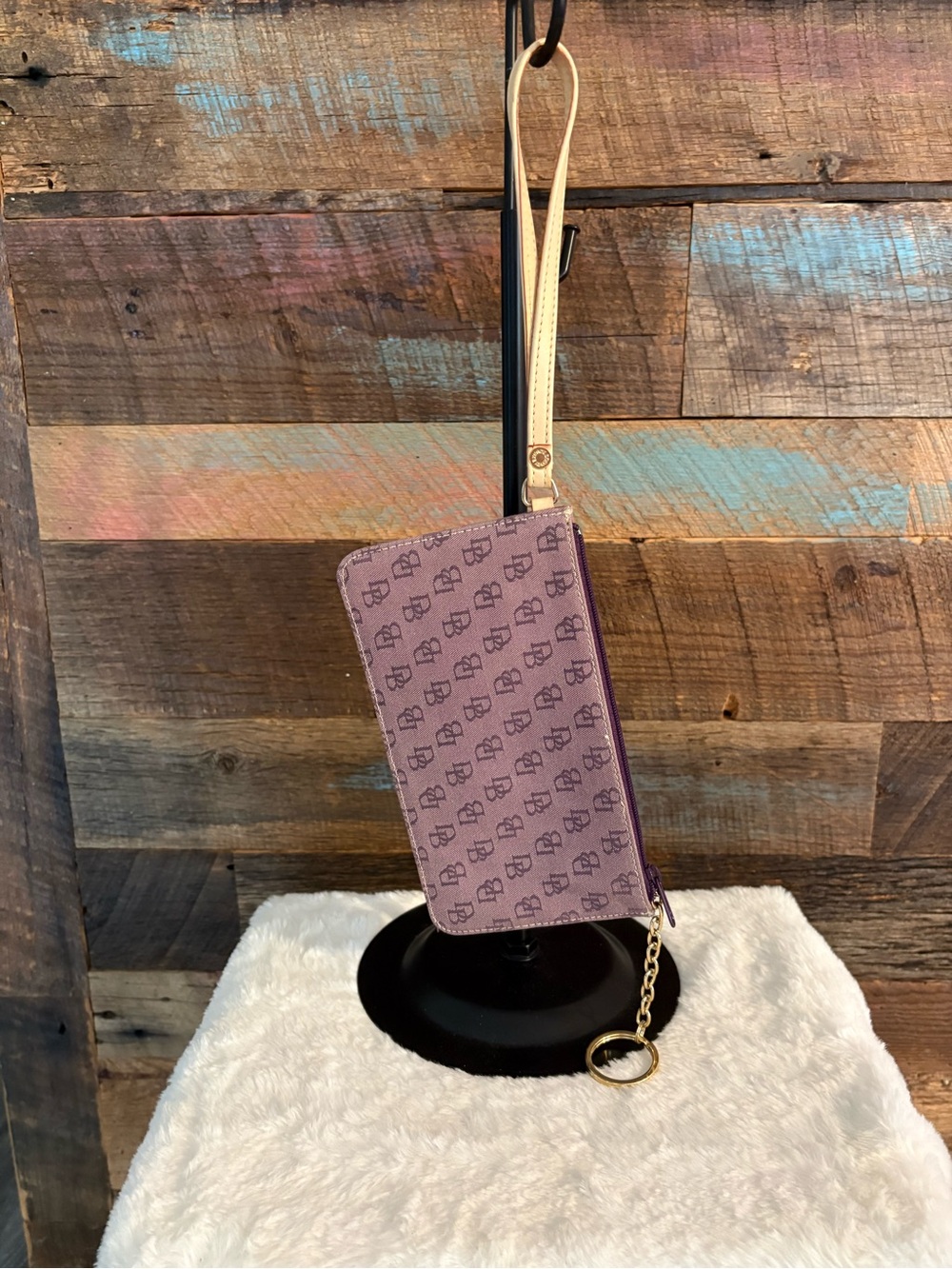 Dooney & Bourke Lilac Logo Wristlet with Detachable Strap